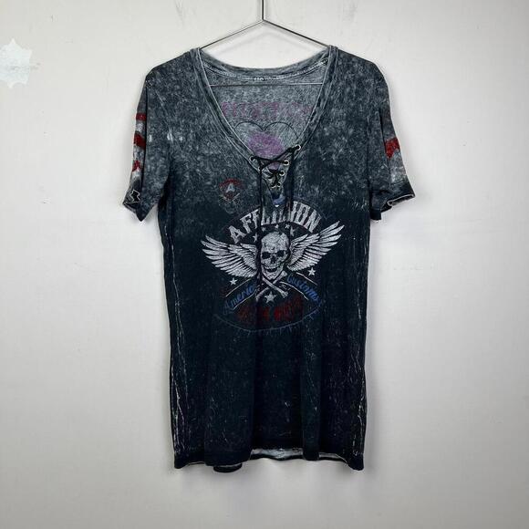 Vintage Y2K Affliction Vintage Skull T-Shirt - Distressed - Picture 1 of 5